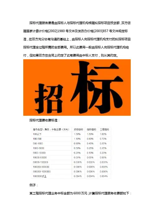招标代理服务费怎么计算