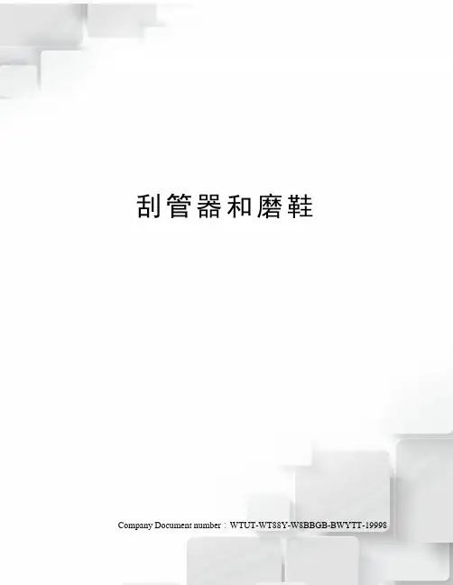 刮管器和磨鞋
