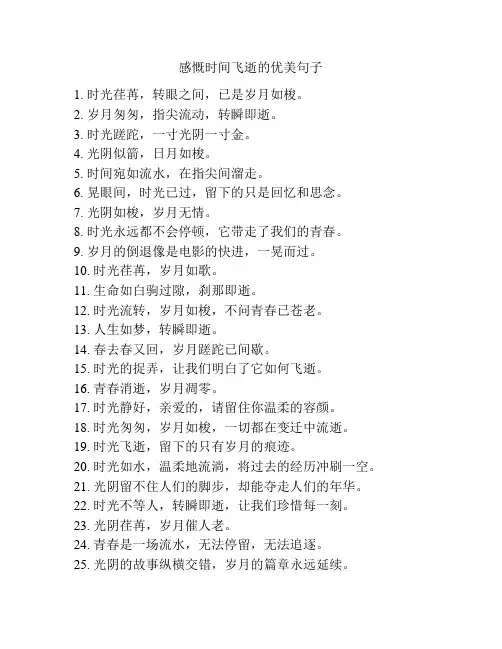 感慨时间飞逝的优美句子