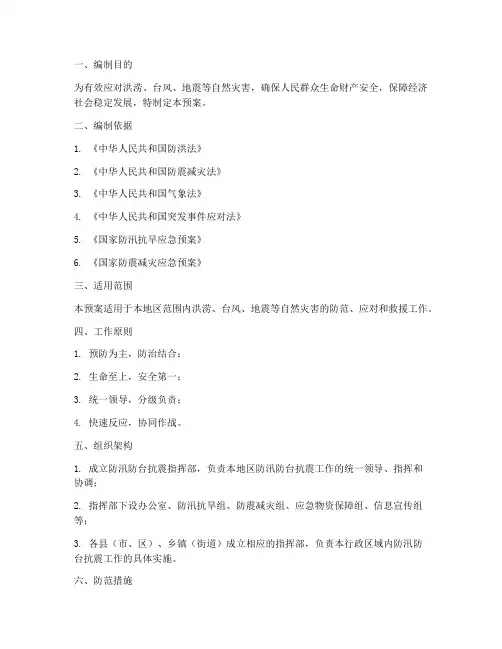 防汛防台_抗震应急预案