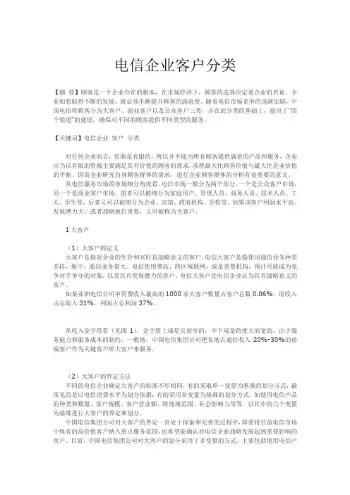电信企业客户分类