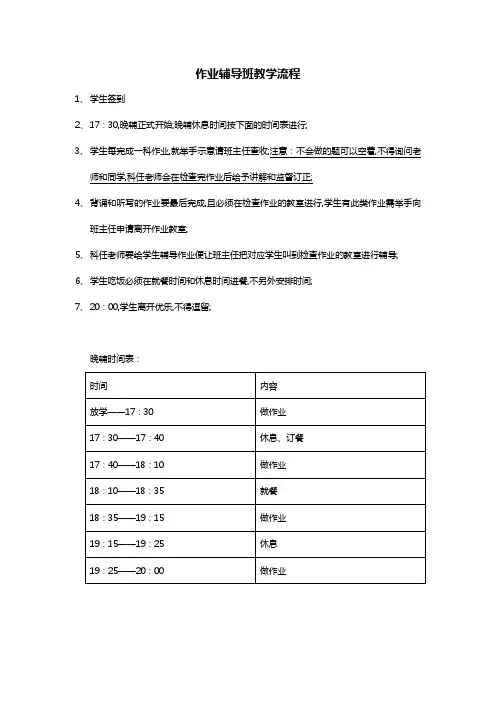 作业辅导班教学流程图