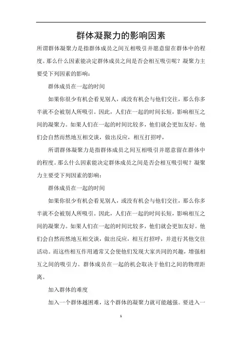 群体凝聚力的影响因素