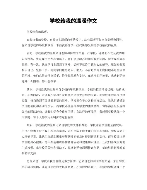 学校给我的温暖作文