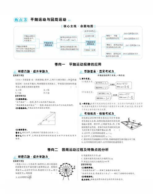 高考物理考前辅导 热点3 平抛运动与圆周运动