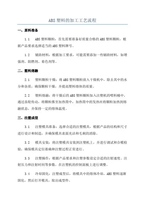 ABS塑料的加工工艺流程