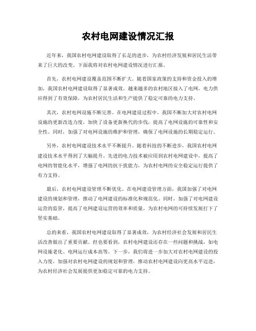 农村电网建设情况汇报