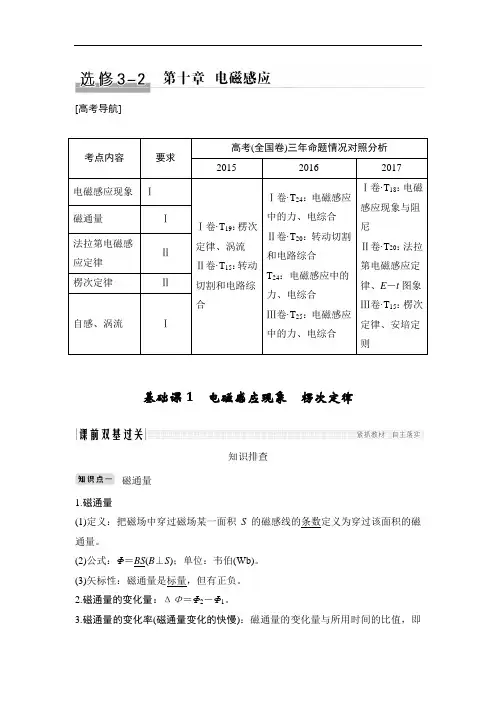 2019版高考物理大一轮复习讲义：第十章 电磁感应 基础