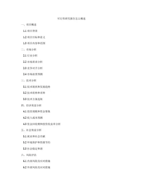 可行性研究报告怎么概述