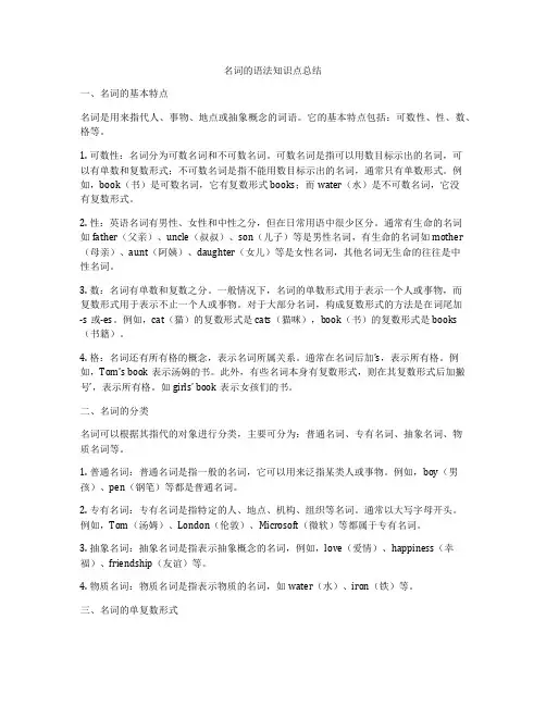 名词的语法知识点总结