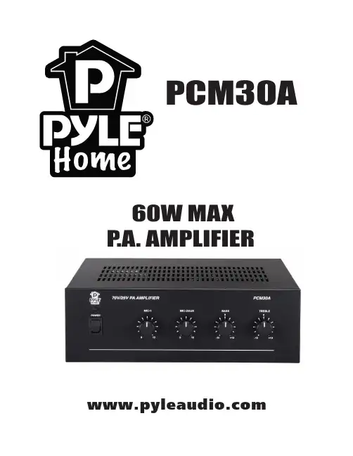 Pyle 家庭 PCM30A 60W最大 PA 放大器手册说明书