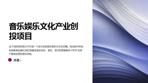 音乐娱乐文化产业创投项目计划书