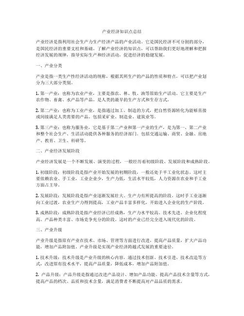 产业经济知识点总结
