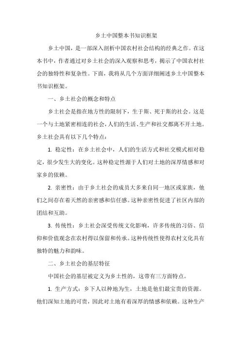 乡土中国整本书知识框架
