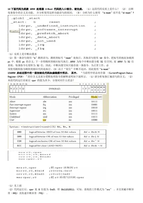 嵌入式系统期末考点(工大相国版)