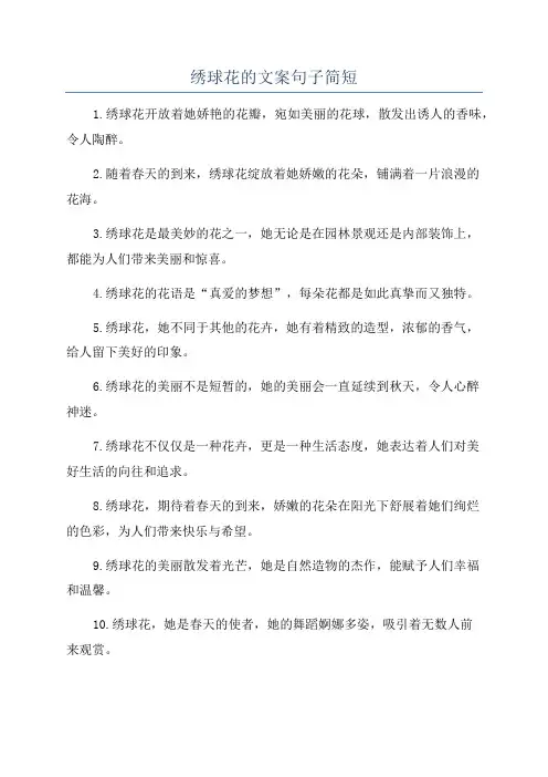 绣球花的文案句子简短
