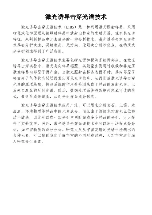 激光诱导击穿光谱技术