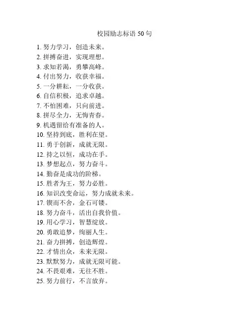 校园励志标语50句