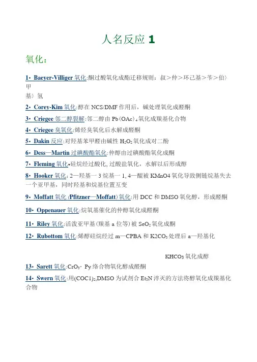 人名反应(类型整理)