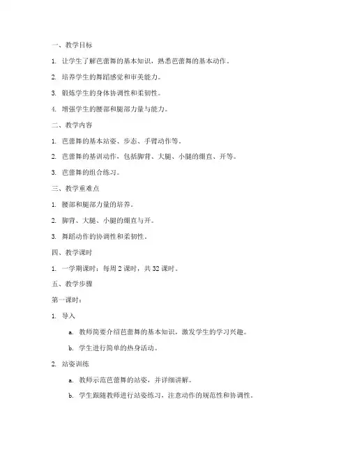 中专芭蕾基训教案模板范文