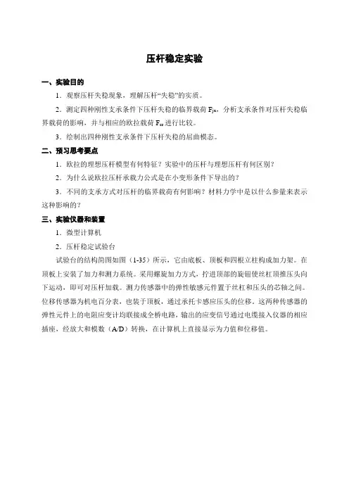 压杆稳定实验
