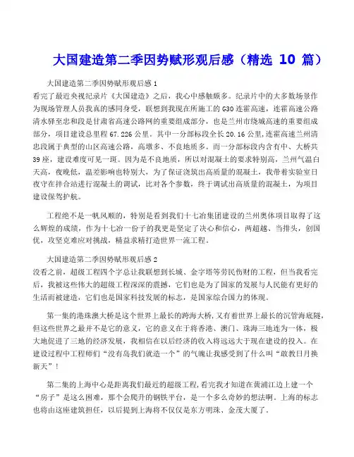大国建造第二季因势赋形观后感(精选10篇)