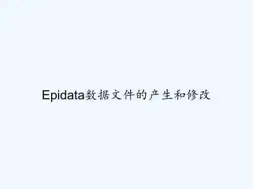 Epidata数据文件的产生和修改-