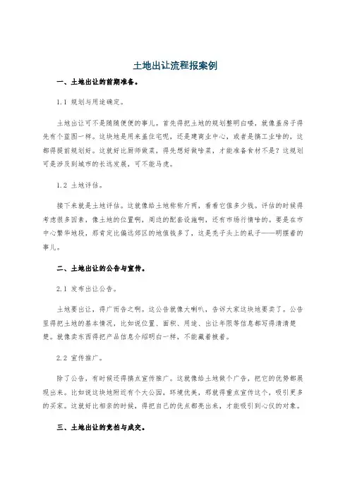 土地出让流程报案例