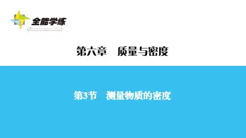 最新人教版八年级 物理上册 第6章 第3节