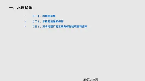 水质检测与监测PPT课件