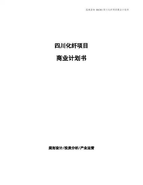 四川化纤项目商业计划书
