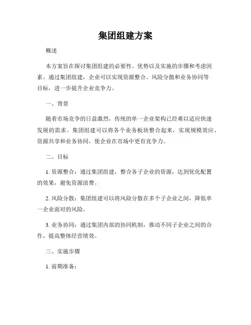集团组建方案