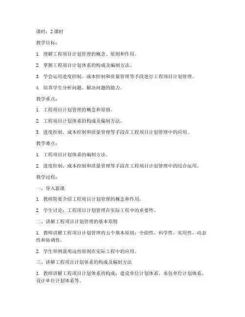 工程项目计划管理教案