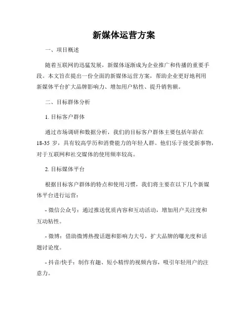 新媒体运营方案