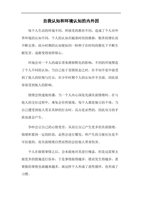 自我认知和环境认知的内外因
