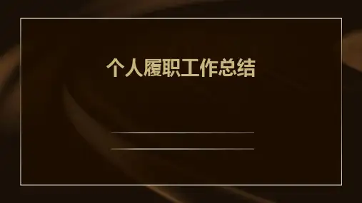 个人履职工作总结PPT