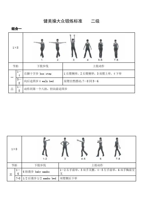 《全国健美操大众锻炼标准》第三套大众二级动作图解