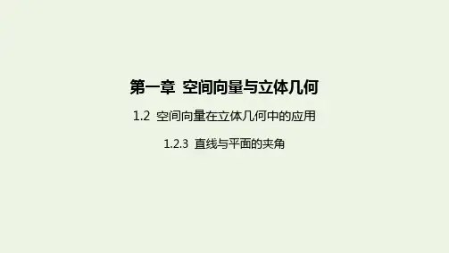 新教材高中数学第一章空间向量与立体几何2空间向量在立体几何中的应用3直线与平面的夹角课件新