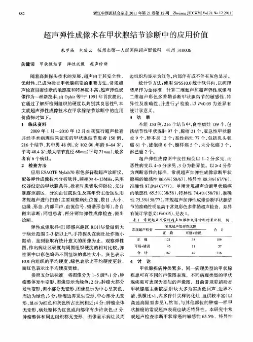 超声弹性成像术在甲状腺结节诊断中的应用价值