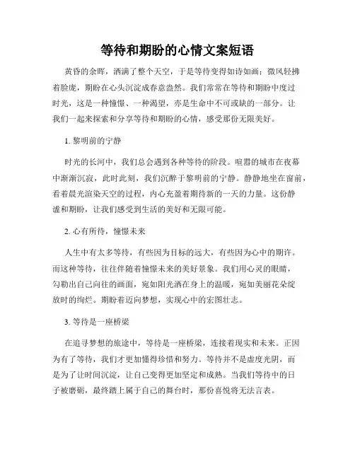 等待和期盼的心情文案短语