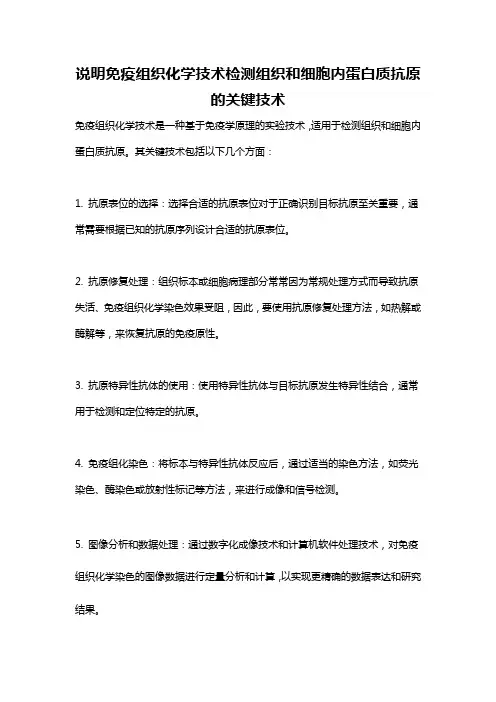 说明免疫组织化学技术检测组织和细胞内蛋白质抗原的关键技术