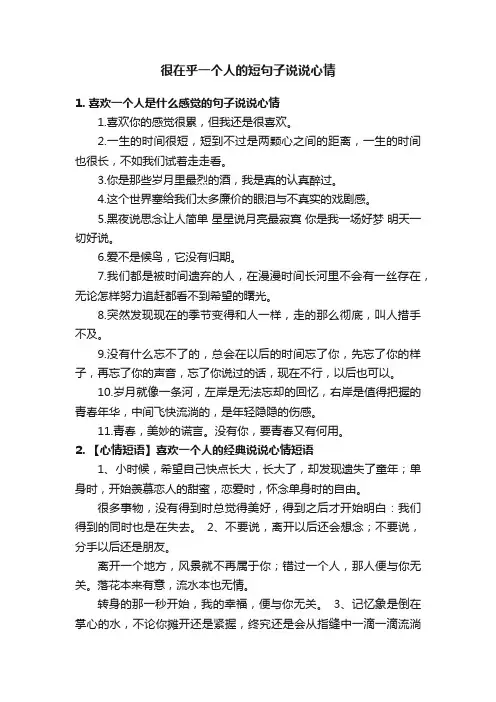 很在乎一个人的短句子说说心情