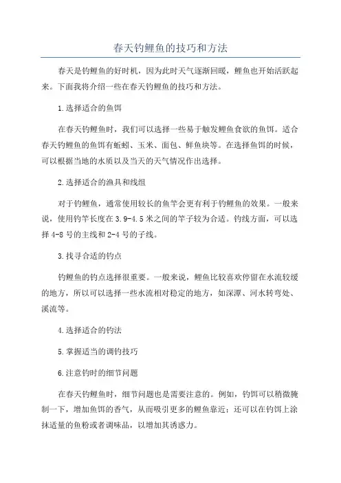 春天钓鲤鱼的技巧和方法