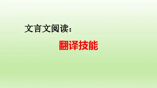 高考语文复习-文言文阅读翻译技巧课件