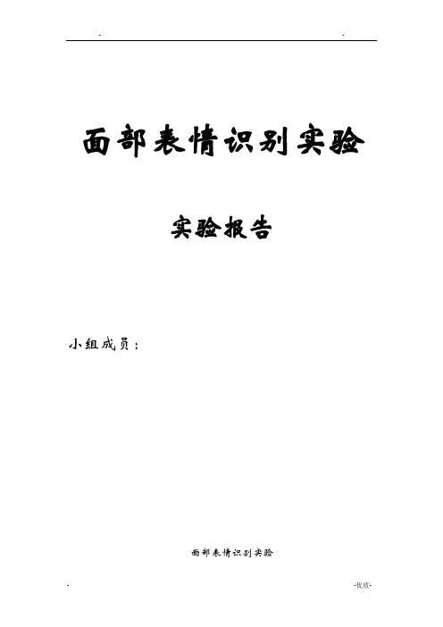 面部表情识别实验报告
