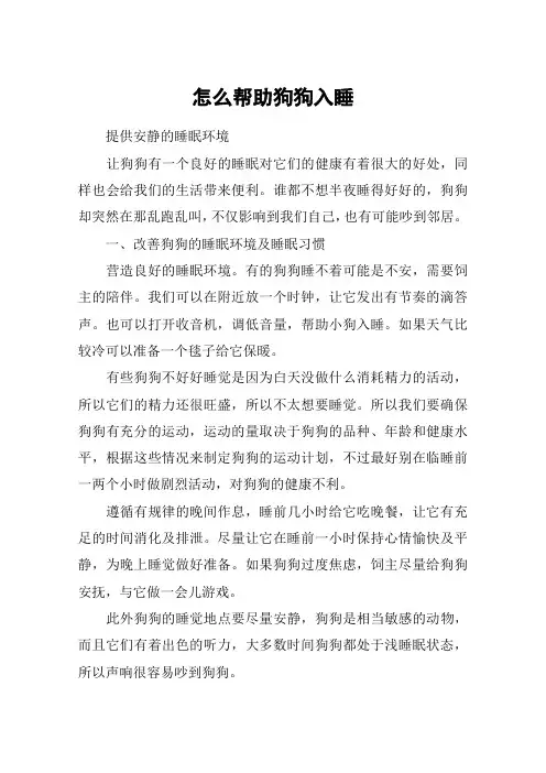 怎么帮助狗狗入睡