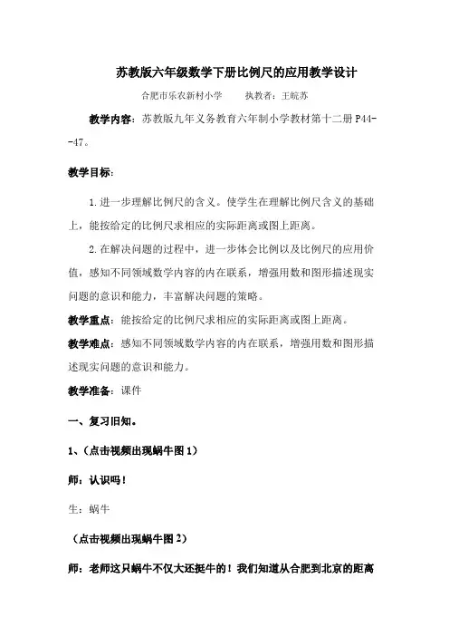比例尺的应用-教案