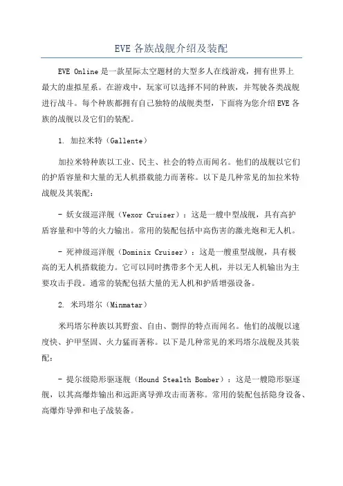 EVE各族战舰介绍及装配