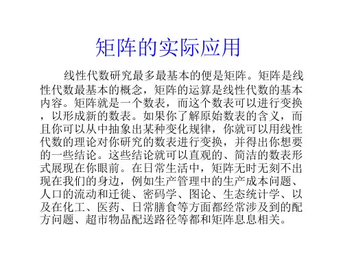 矩阵的实际应用ppt课件