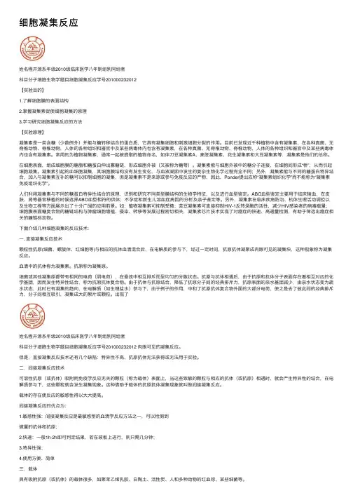 细胞凝集反应